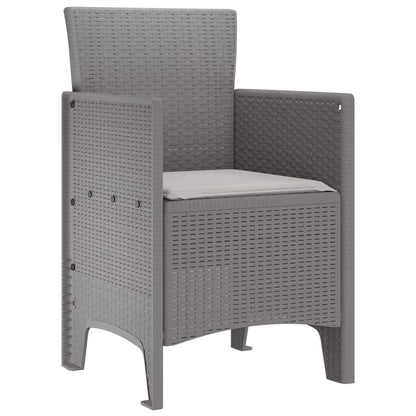 vidaXL Chaise de jardin 2 pcs Gris clair 53 x 49 x 85 cm Polypropylène