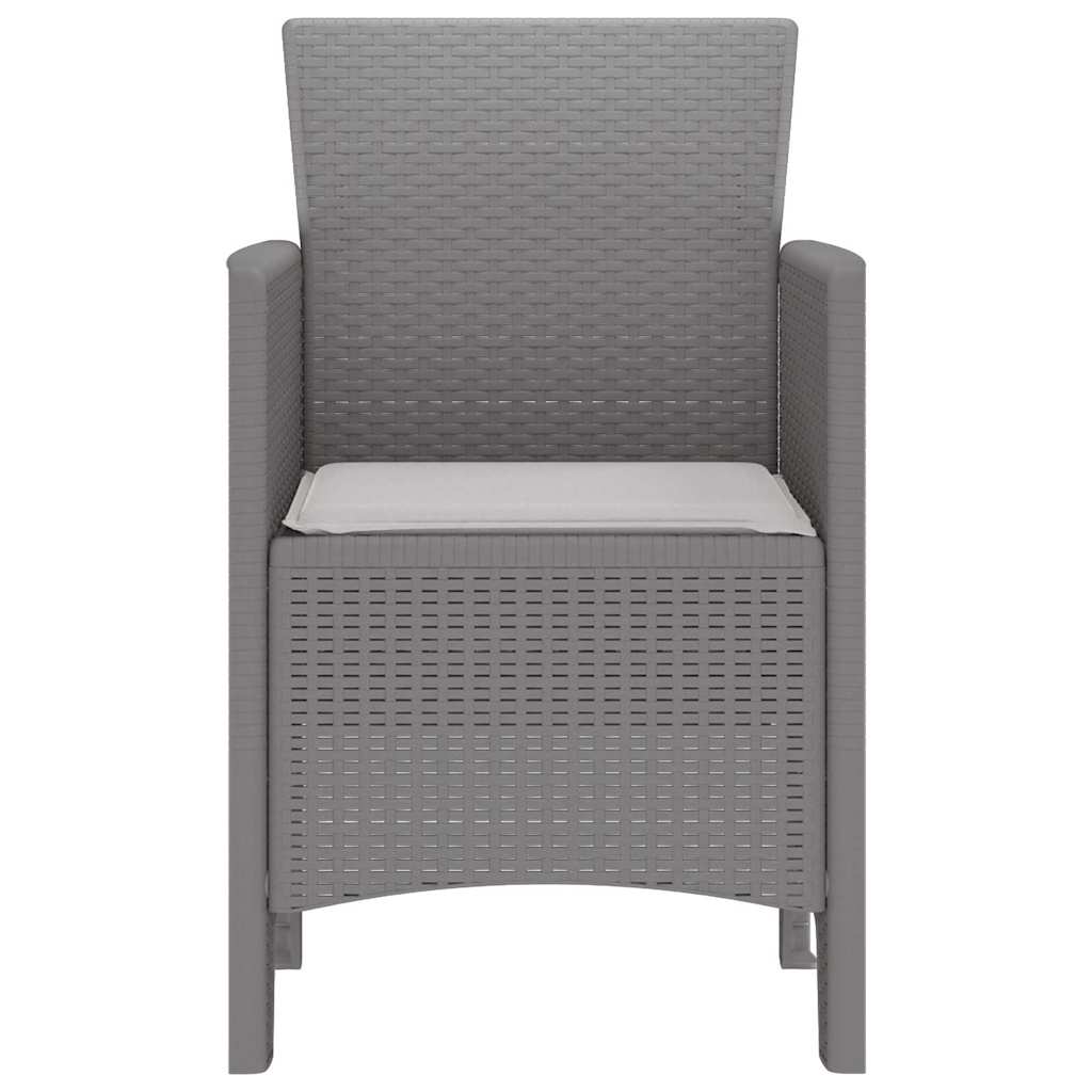 vidaXL Chaise de jardin 2 pcs Gris clair 53 x 49 x 85 cm Polypropylène