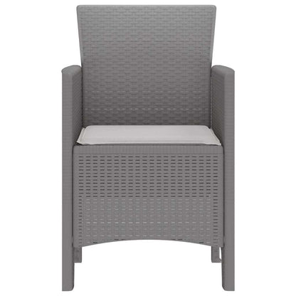 vidaXL Chaise de jardin 2 pcs Gris clair 53 x 49 x 85 cm Polypropylène