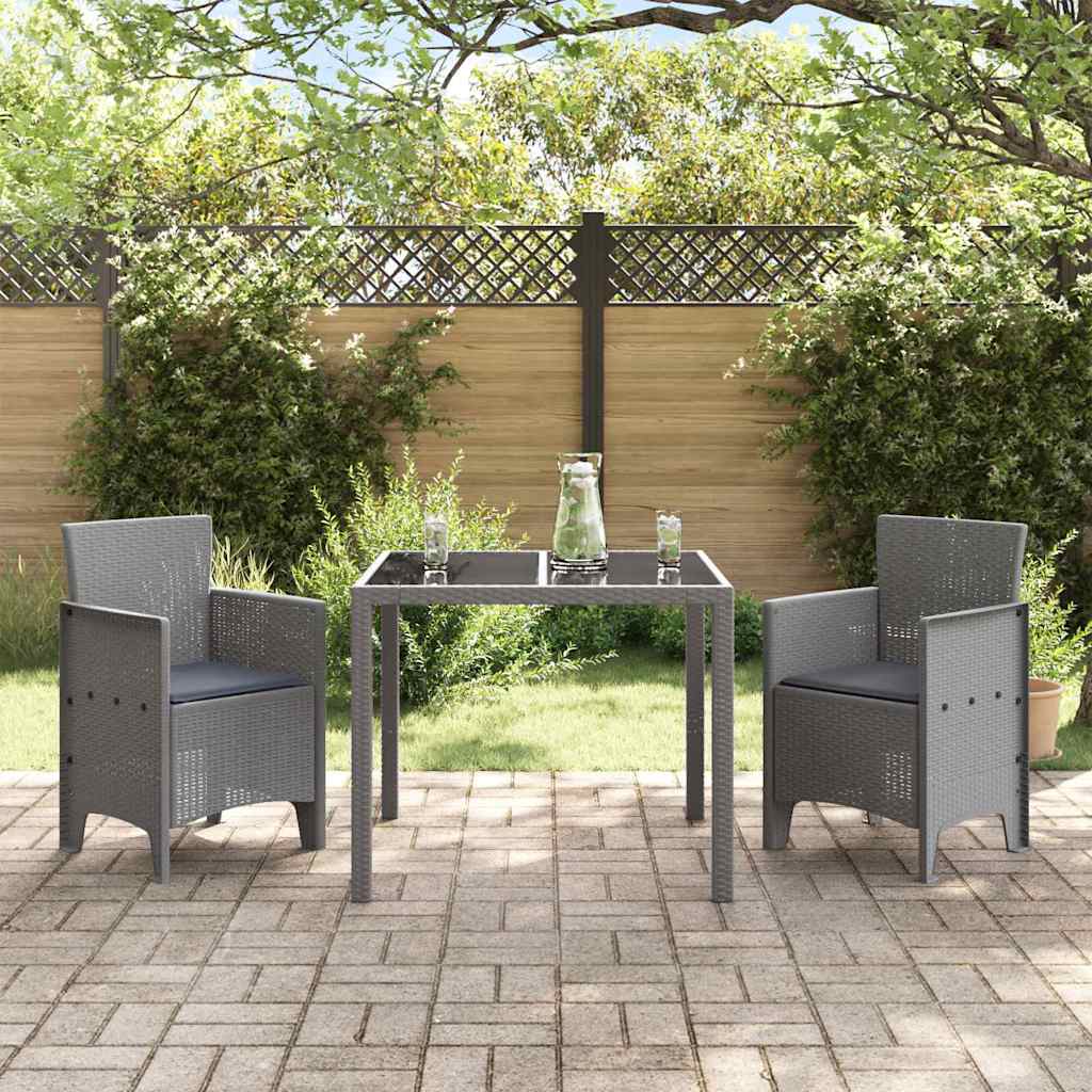 vidaXL Gartenstuhl 2 pcs Hellgrau 53 x 49 x 85 cm Polypropylen