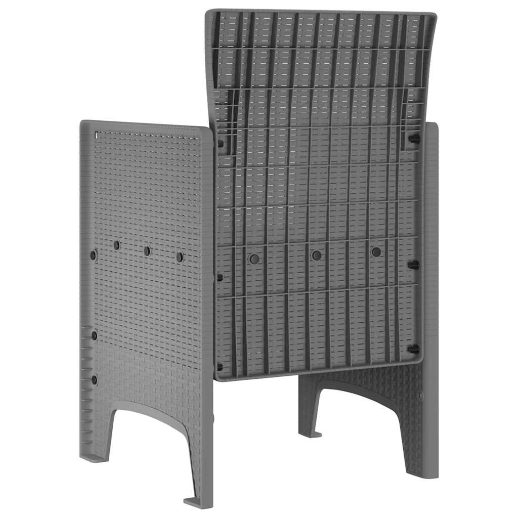 vidaXL Gartenstuhl 2 pcs Hellgrau 53 x 49 x 85 cm Polypropylen