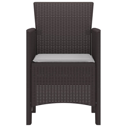 Gartenstuhl mit Kissen 4 pcs Braun 53 x 49 x 85 cm Polypropylen