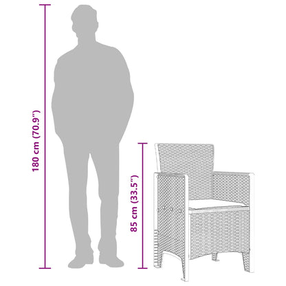 Gartenstuhl mit Kissen 4 pcs Braun 53 x 49 x 85 cm Polypropylen