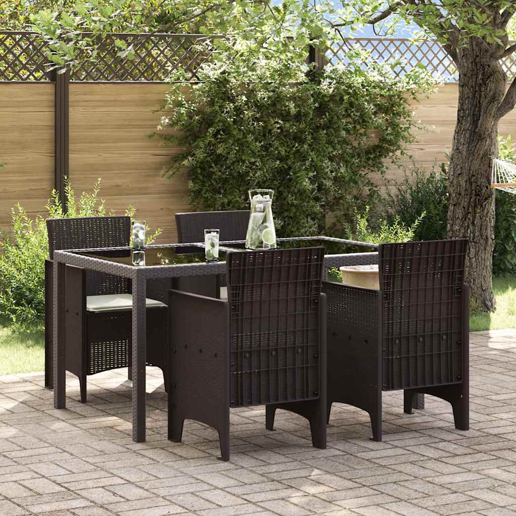 vidaXL Gartenstuhl mit Kissen 4 pcs Braun 53 x 49 x 85 cm Polypropylen