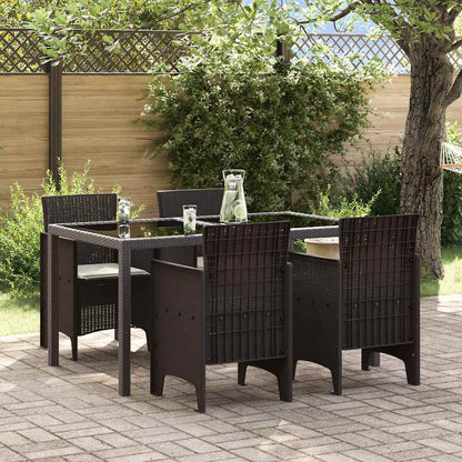 vidaXL Gartenstuhl mit Kissen 4 pcs Braun 53 x 49 x 85 cm Polypropylen