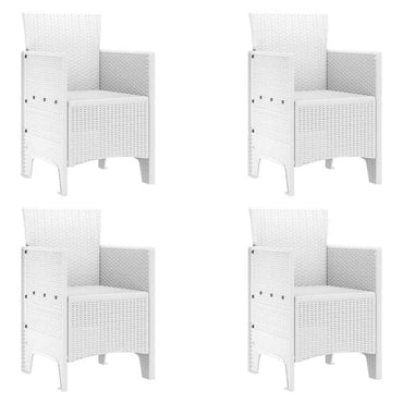 vidaXL Gartenstuhl mit Kissen 4 pcs Weiß 53 x 49 x 85 cm Polypropylen
