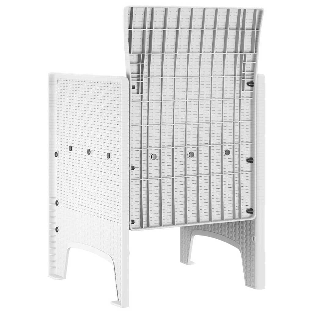 vidaXL Gartenstuhl mit Kissen 4 pcs Weiß 53 x 49 x 85 cm Polypropylen