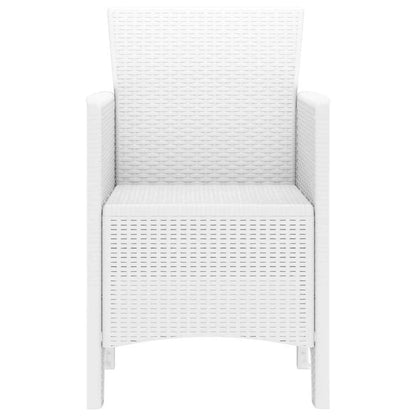 vidaXL Gartenstuhl mit Kissen 4 pcs Weiß 53 x 49 x 85 cm Polypropylen