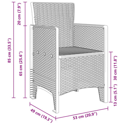 vidaXL Gartenstuhl mit Kissen 4 pcs Weiß 53 x 49 x 85 cm Polypropylen
