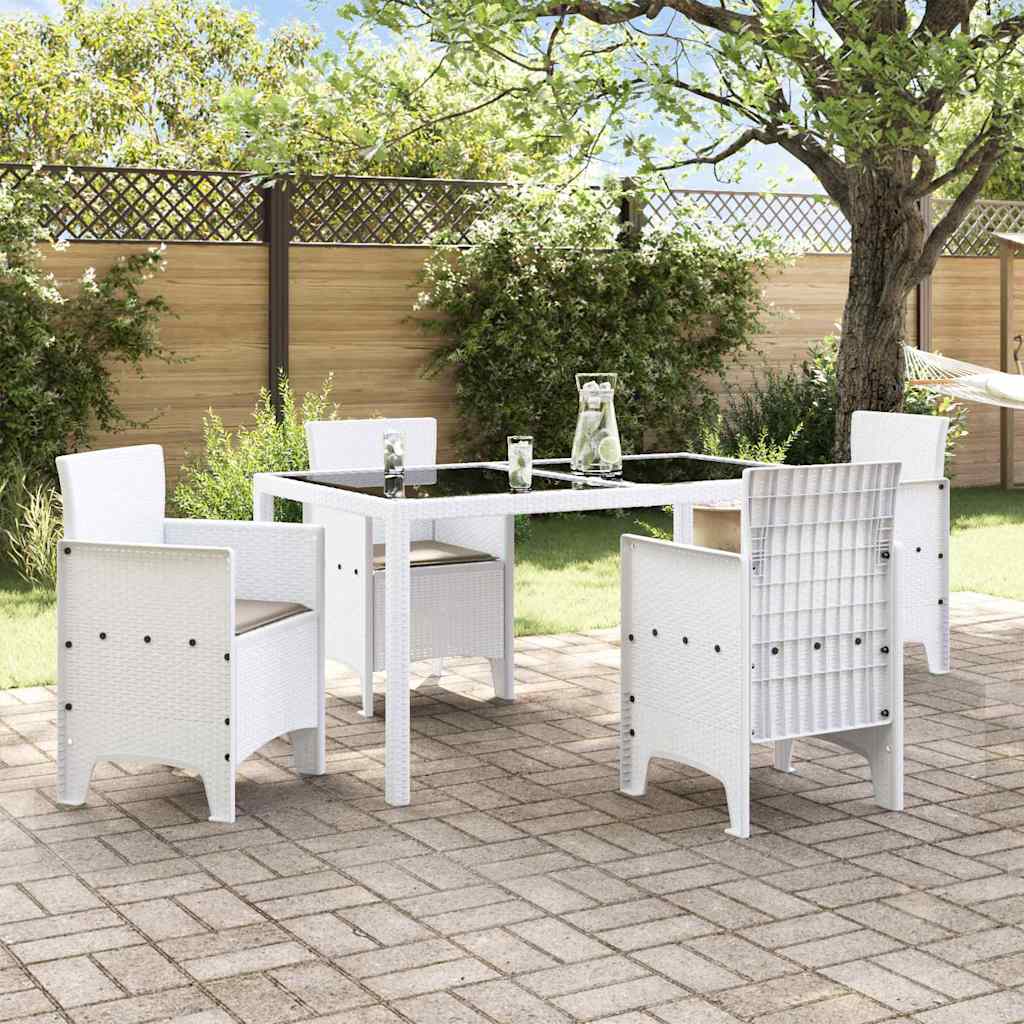 vidaXL Gartenstuhl mit Kissen 4 pcs Weiß 53 x 49 x 85 cm Polypropylen