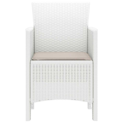 vidaXL Gartenstuhl mit Kissen 4 pcs Weiß 53 x 49 x 85 cm Polypropylen