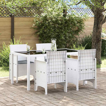 vidaXL Gartenstuhl mit Kissen 4 pcs Weiß 53 x 49 x 85 cm Polypropylen