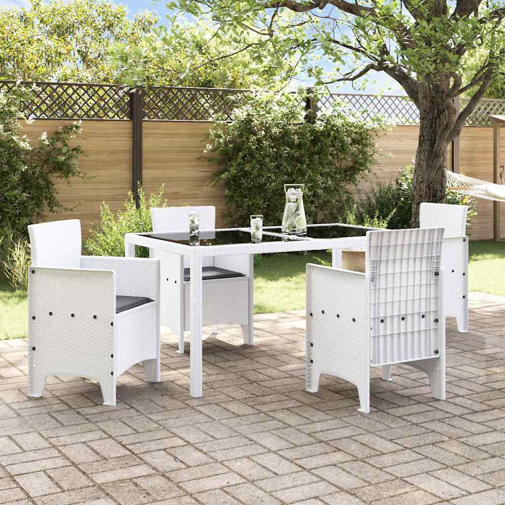 vidaXL Gartenstuhl mit Kissen 4 pcs Weiß 53 x 49 x 85 cm Polypropylen