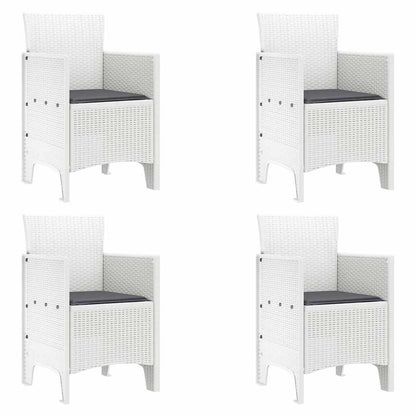 vidaXL Gartenstuhl mit Kissen 4 pcs Weiß 53 x 49 x 85 cm Polypropylen