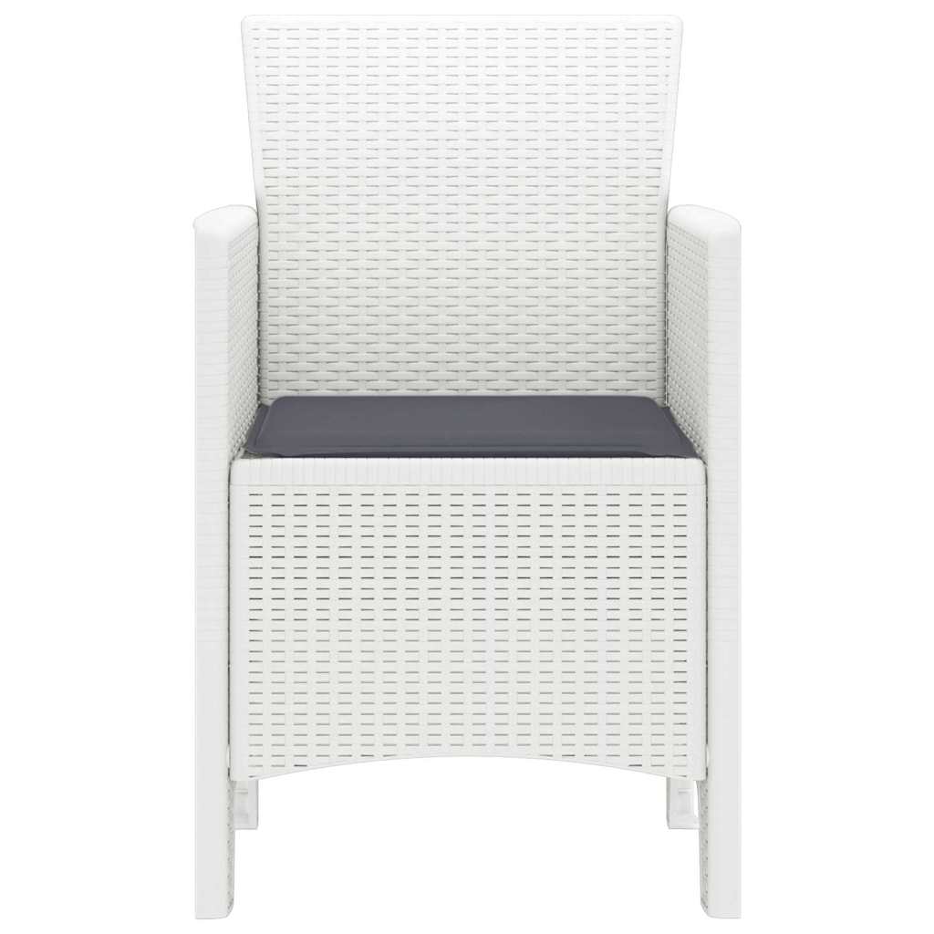 vidaXL Gartenstuhl mit Kissen 4 pcs Weiß 53 x 49 x 85 cm Polypropylen