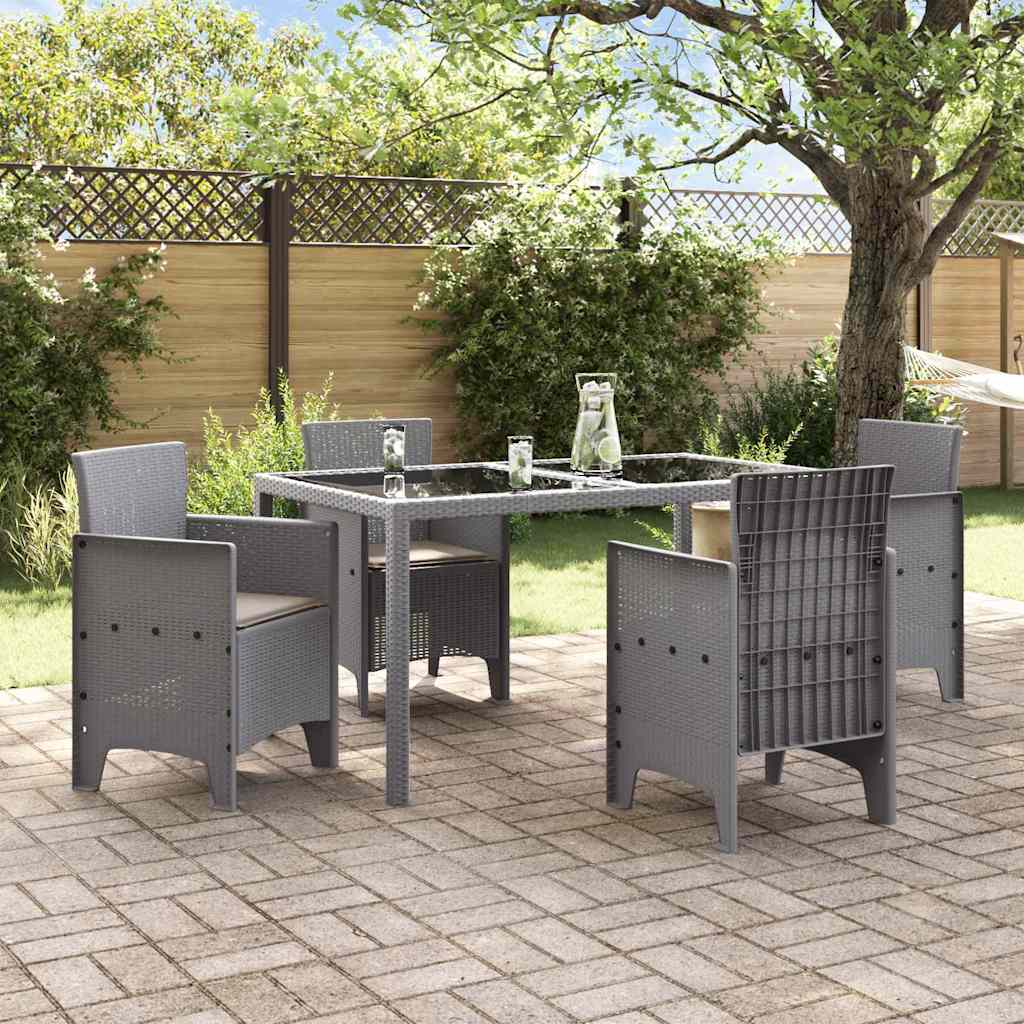 vidaXL Gartenstuhl 4 pcs Hellgrau 53 x 49 x 85 cm Polypropylen