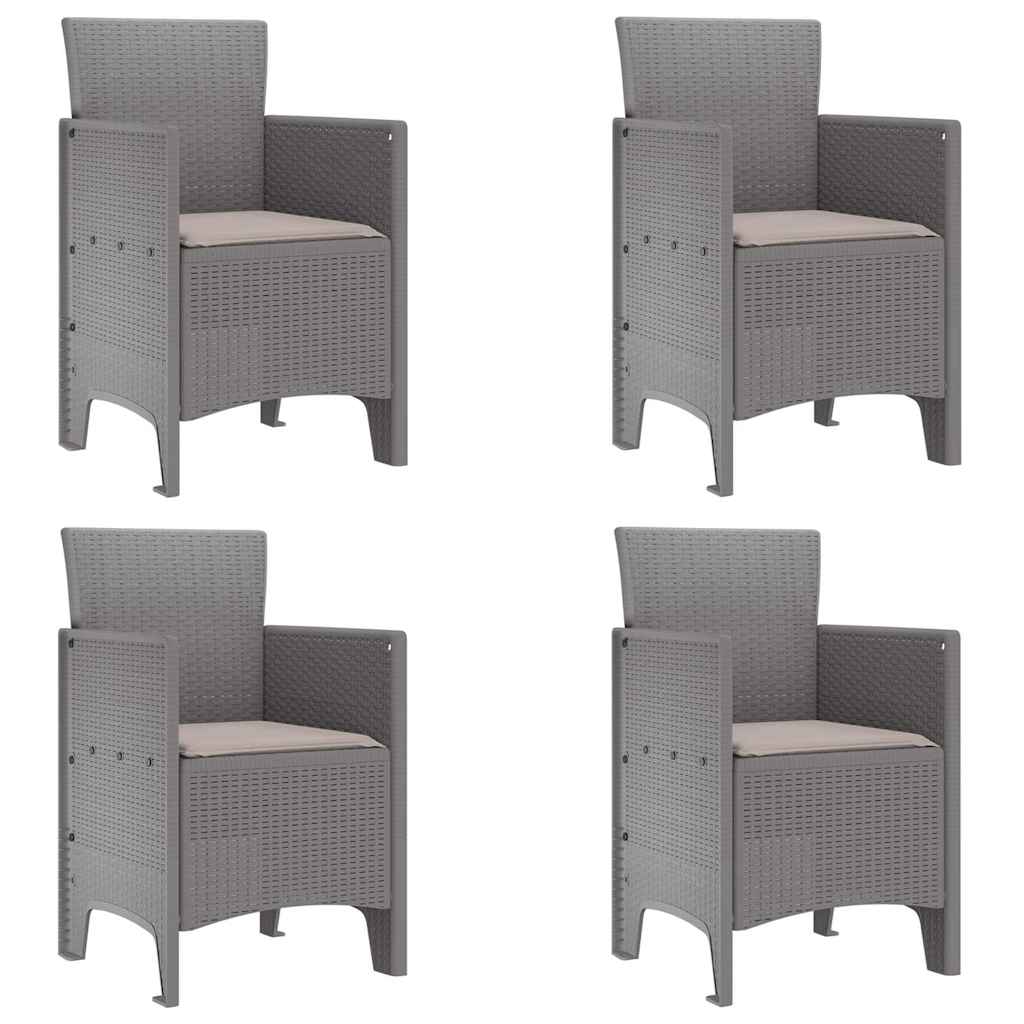 vidaXL Gartenstuhl 4 pcs Hellgrau 53 x 49 x 85 cm Polypropylen