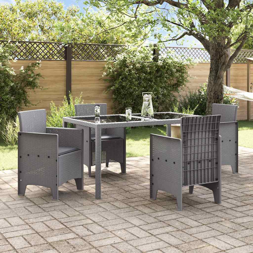 vidaXL Gartenstuhl 4 pcs Hellgrau 53 x 49 x 85 cm Polypropylen