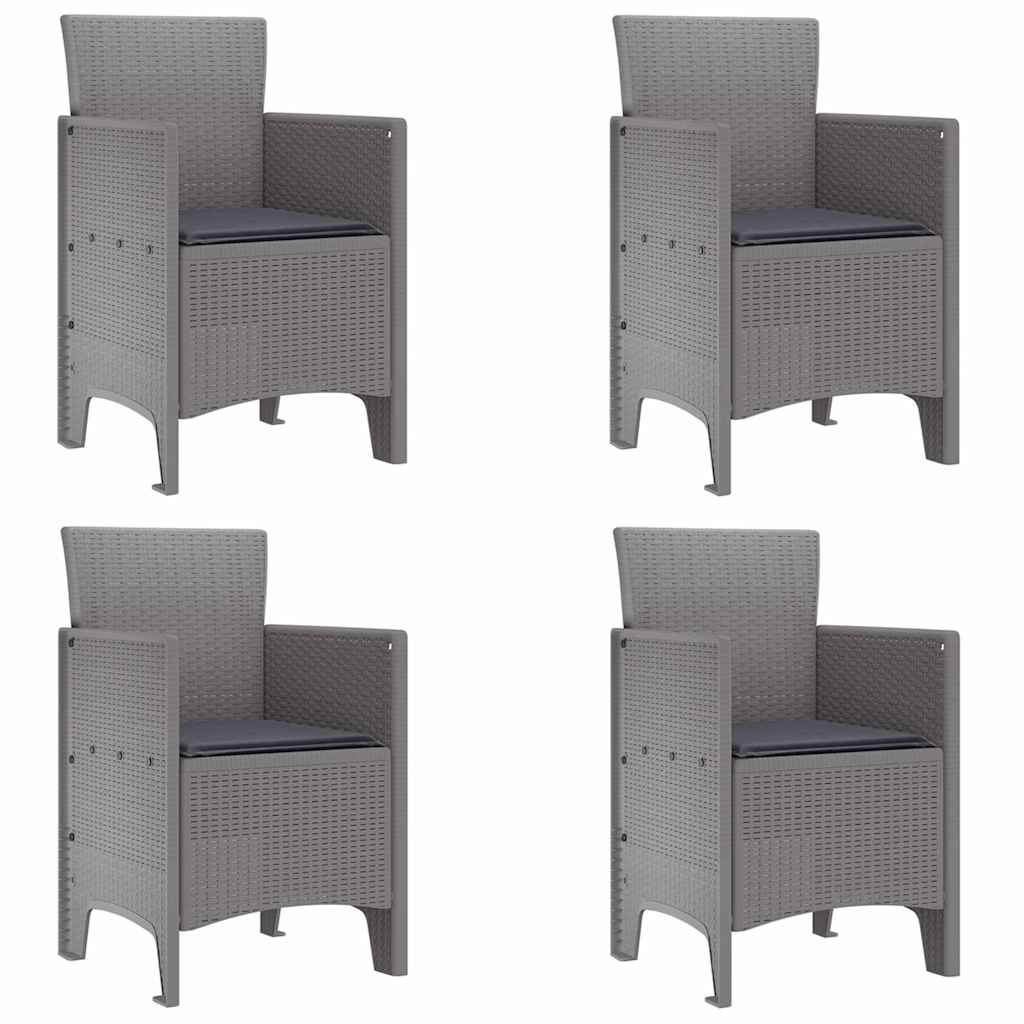 vidaXL Gartenstuhl 4 pcs Hellgrau 53 x 49 x 85 cm Polypropylen