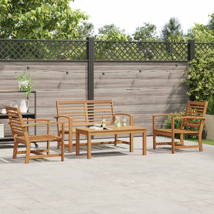 Gartensofa-set 4 pcs Natur Massivholz Teak