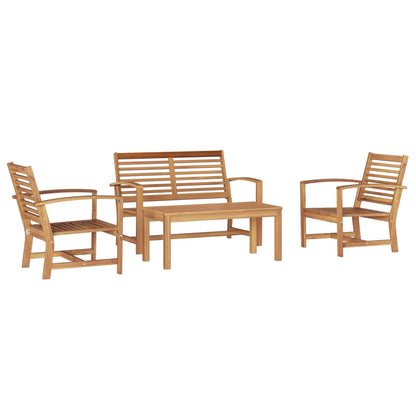 Gartensofa-set 4 pcs Natur Massivholz Teak