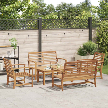 vidaXL Gartensofa-set 5 pcs Natur Massivholz Teak