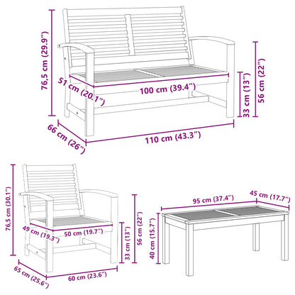 vidaXL Gartensofa-set 5 pcs Natur Massivholz Teak