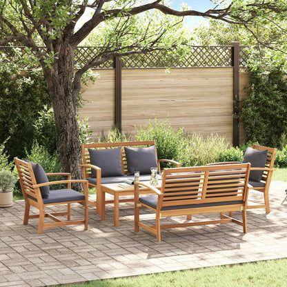 vidaXL Gartensofa-set 5 pcs Natur Massivholz Teak