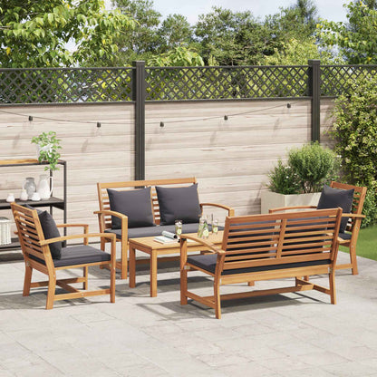 vidaXL Gartensofa-set 5 pcs Natur Massivholz Teak