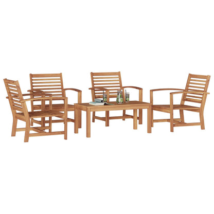 vidaXL Gartensofa-set 5 pcs Natur Massivholz Teak