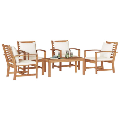 vidaXL Gartensofa-set 5 pcs Natur Massivholz Teak