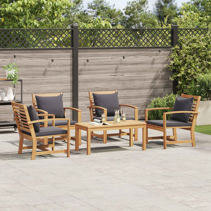Gartensofa-set 5 pcs Natur Massivholz Teak
