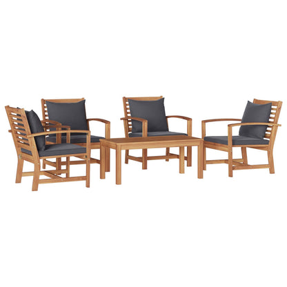 Gartensofa-set 5 pcs Natur Massivholz Teak