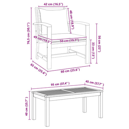 Gartensofa-set 5 pcs Natur Massivholz Teak