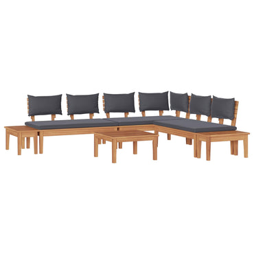 vidaXL Gartensofa-set 3 pcs Braun und Grau