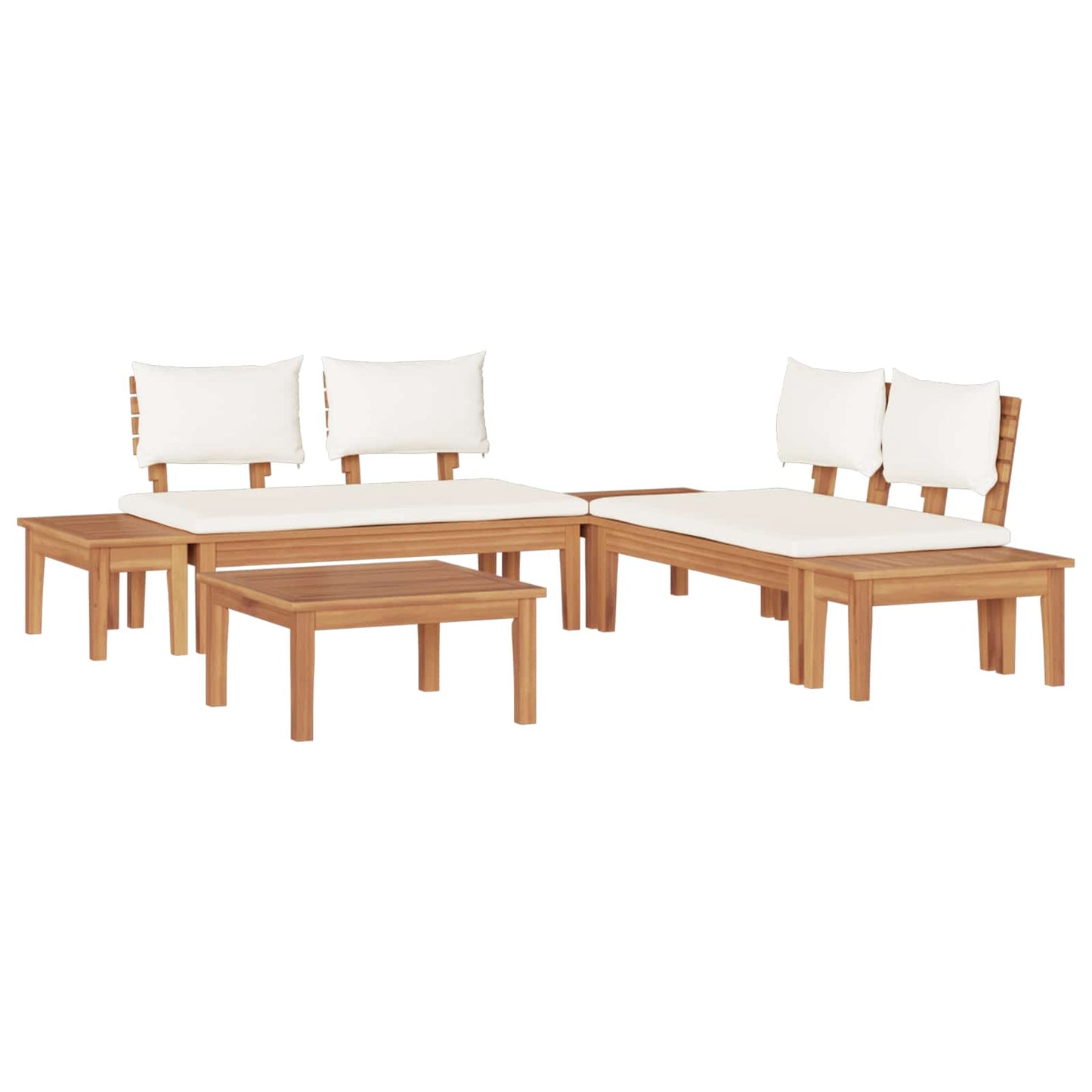 vidaXL Gartensofa-set 3 pcs Braun und Creme