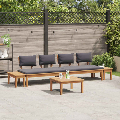 Gartensofa-set 5 pcs Braun und Grau