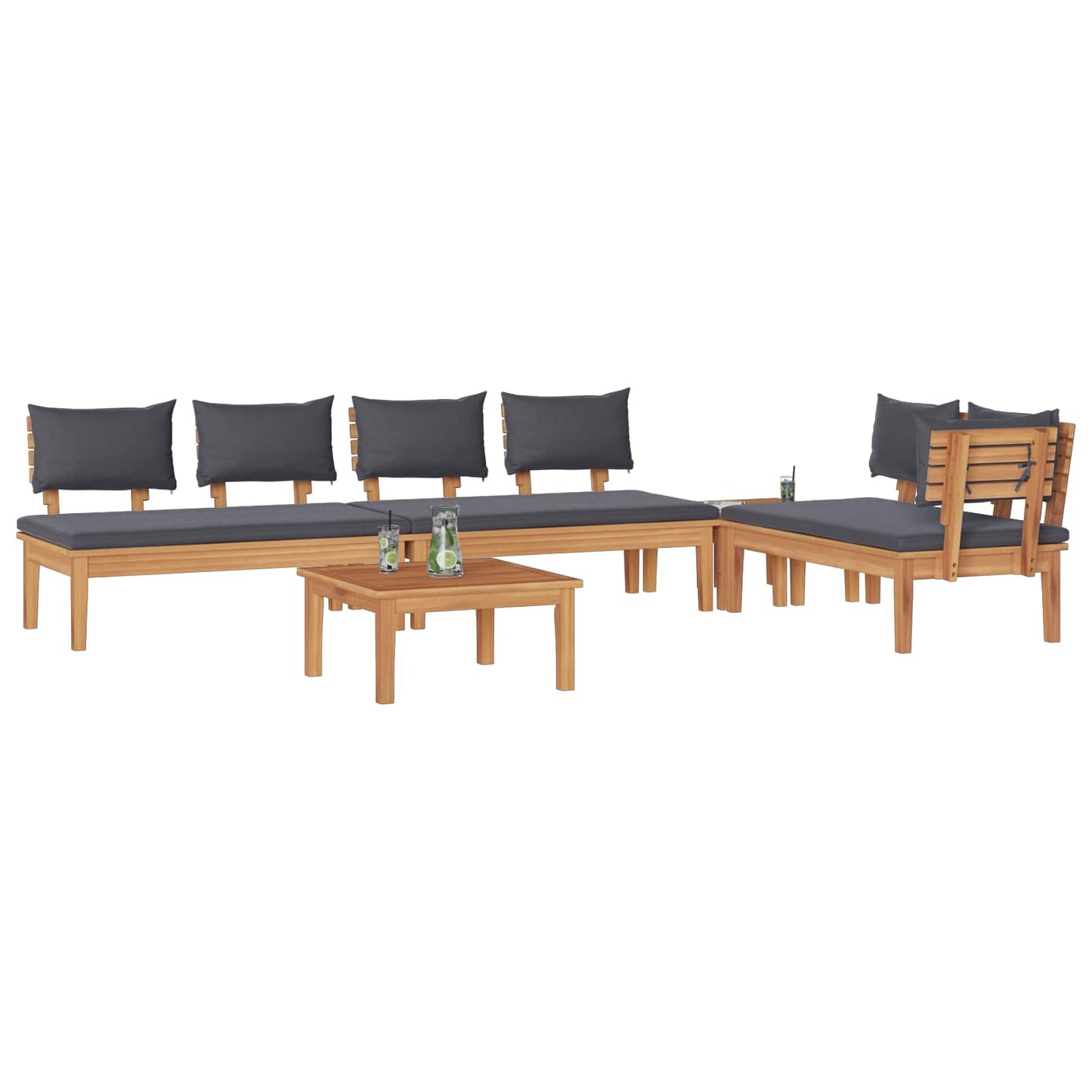 vidaXL Gartensofa-set 5 pcs Braun und Grau