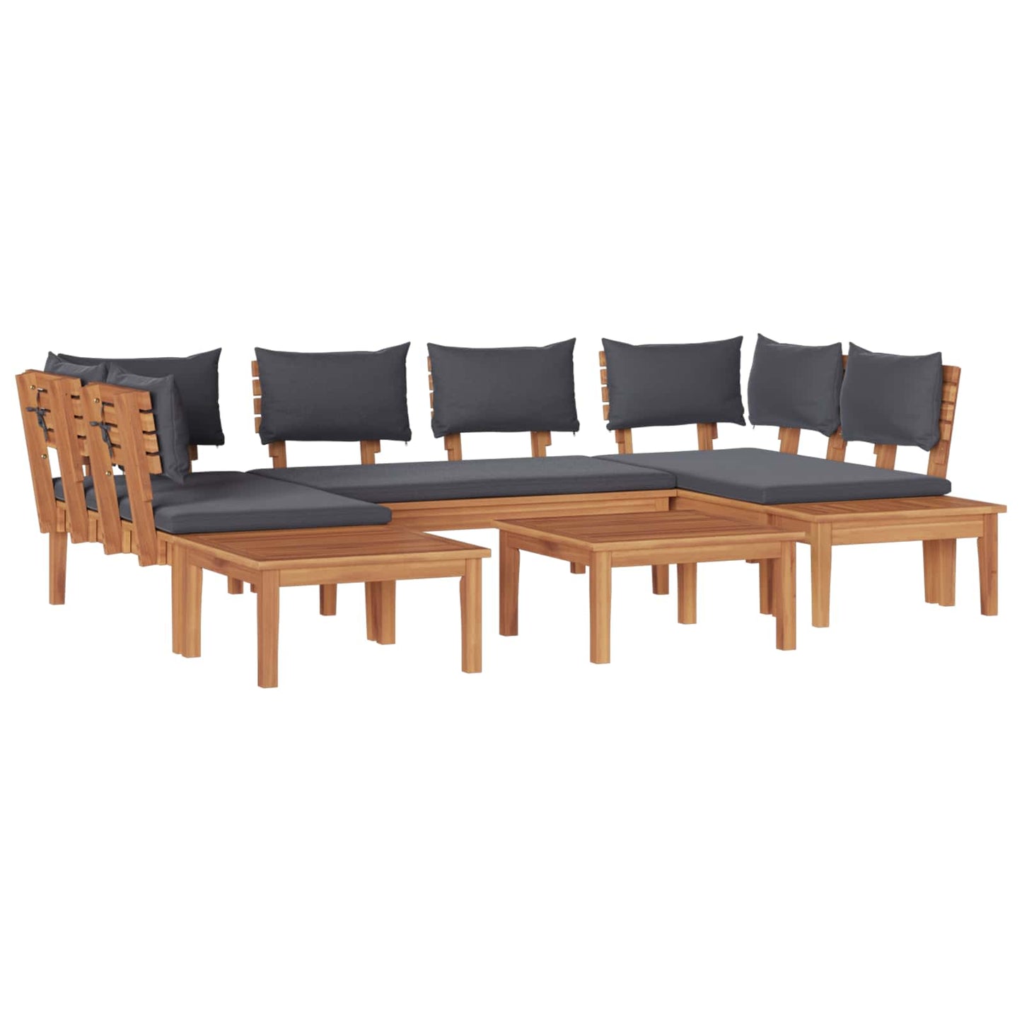 vidaXL Gartensofa-set 4 pcs Braun und Grau
