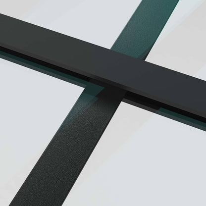 Schiebetür mit Beschlag Schwarz 90x205 cm ESG-Glas