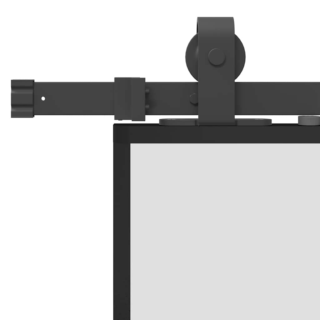 Schiebetür mit Beschlag Schwarz 102,5x205 cm ESG-Glas