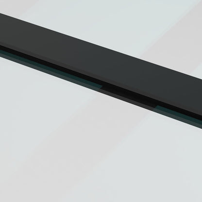 Schiebetür mit Beschlag Schwarz 76x205 cm ESG-Glas