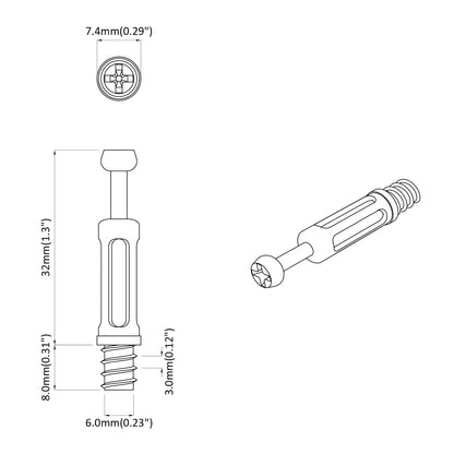 Schwenkverschluss-Schraube 4000 pcs Silber und Schwarz Metall