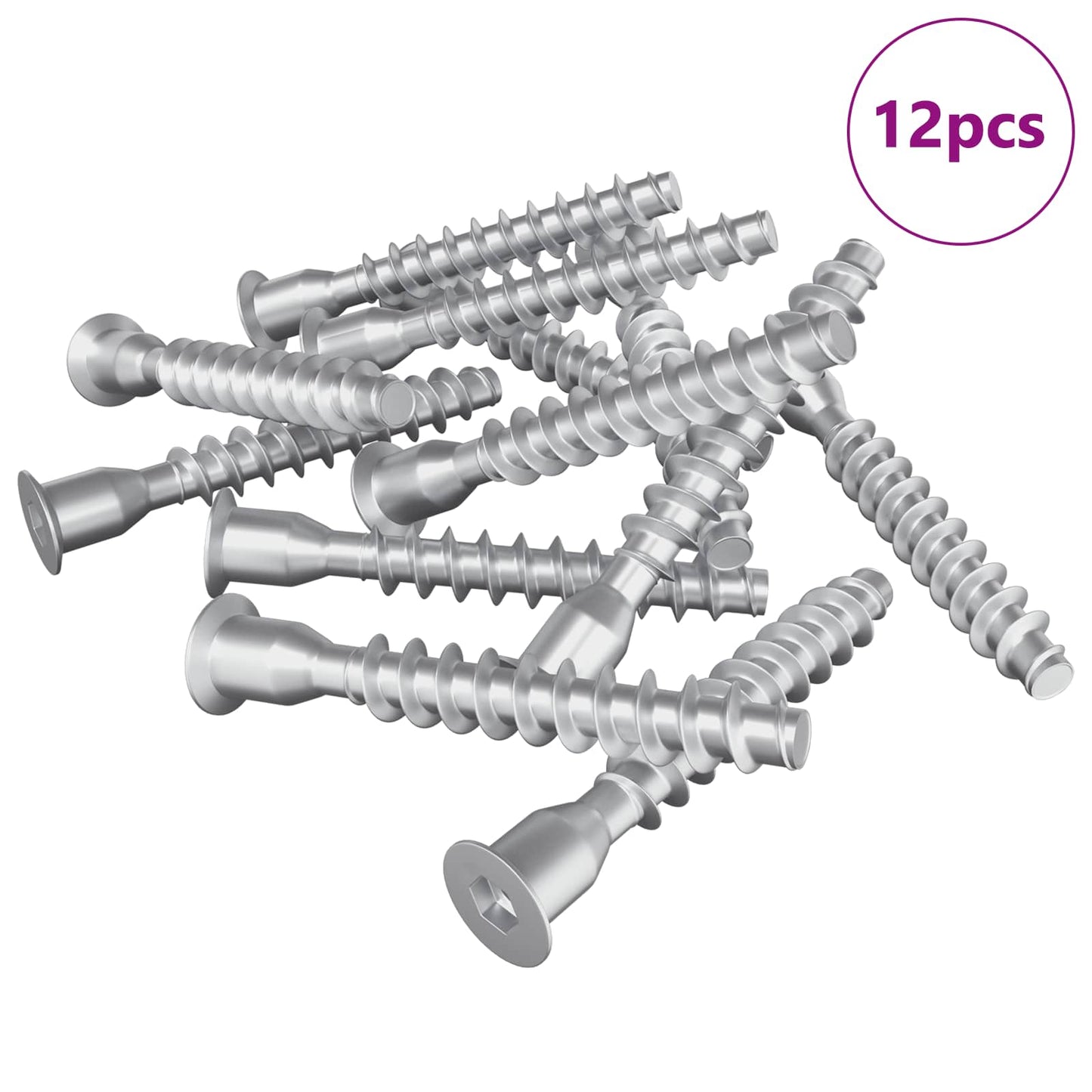 Confirmat-Schrauben 12 pcs Silber Ø7 x 50 mm Metall