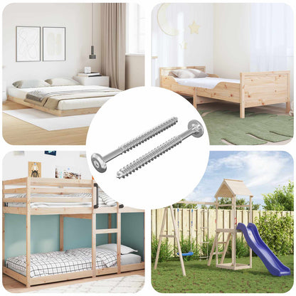 Holzschrauben 2 pcs Silber M6 x 70 mm Stahl