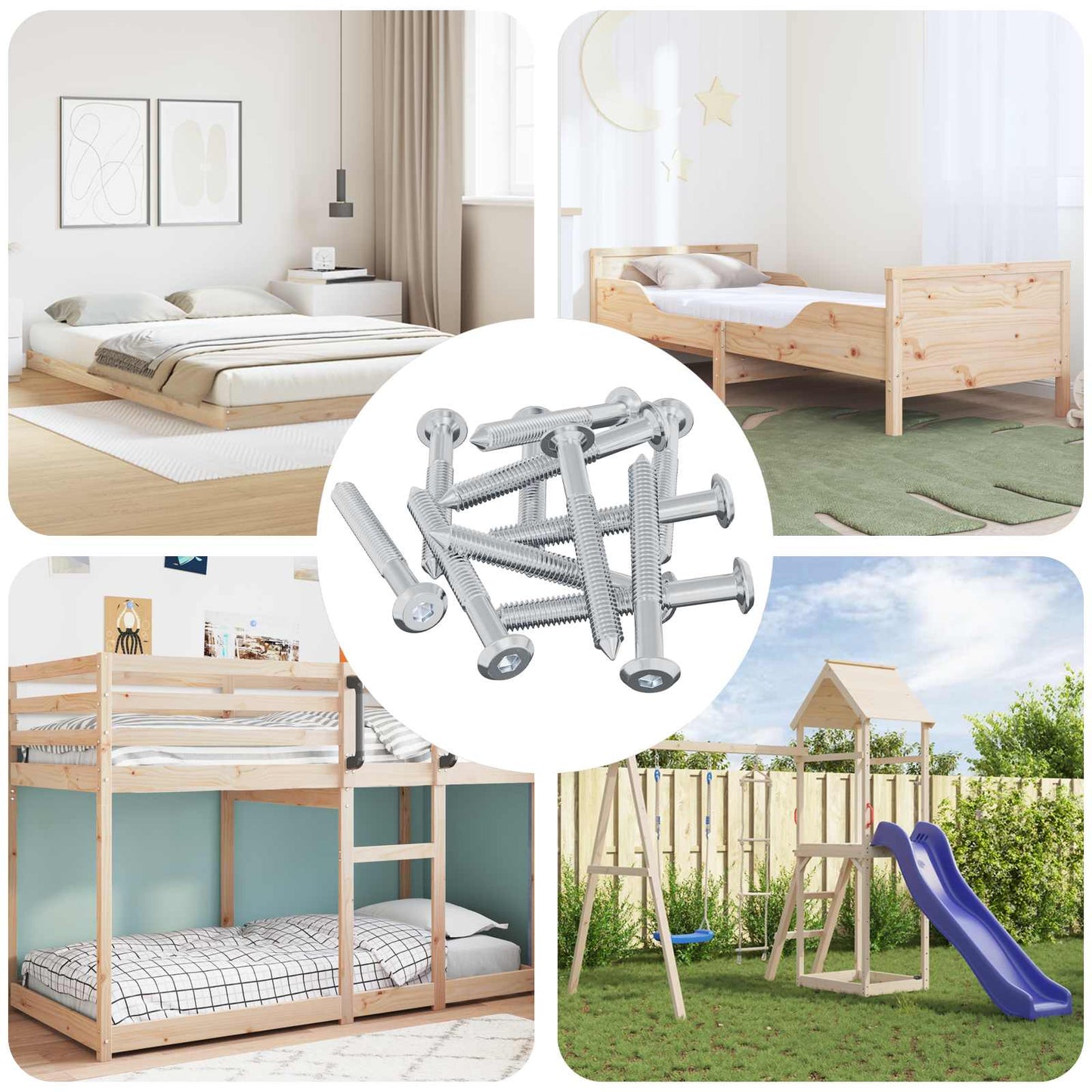 Schraube 12 pcs Silber M6 x 50 mm Stahl