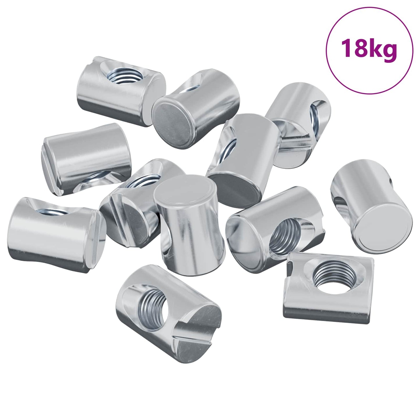 Zylindermuttern 3462 pcs Silber M6 x 13 mm Metall
