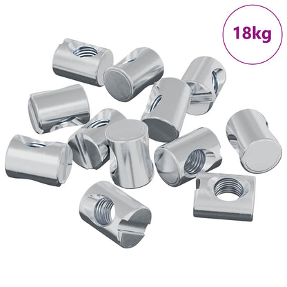 Zylindermuttern 3462 pcs Silber M6 x 13 mm Metall
