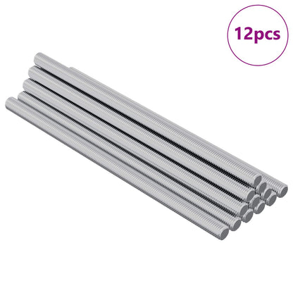 Gewindestange 12 pcs Silber 6 x 120 mm Stahl