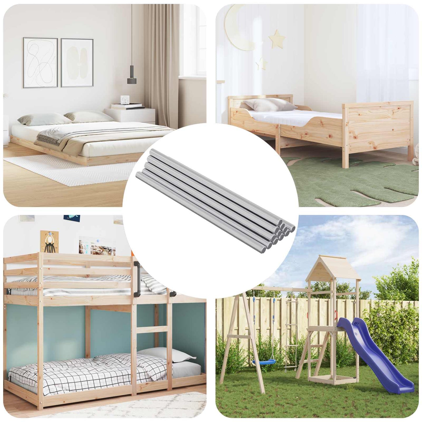 Gewindestange 12 pcs Silber 6 x 135 mm Stahl